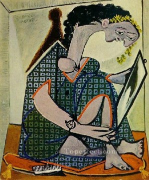Femme a la montre 1936 Cubism Oil Paintings